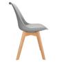 Imagem de 3X Cadeira Charles Eames Leda Design Wood Estofada Base Madeira