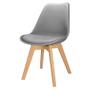 Imagem de 3X Cadeira Charles Eames Leda Design Wood Estofada Base Madeira