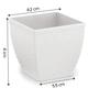 Imagem de 3X Vaso Cachepot Rattan M3 Quadrado Branco(0,35L)INJEPLASTEC