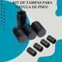 Imagem de 4 Bicos Do Pneu Tampa De Válvula Roda Preta De Alumínio 