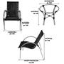 Imagem de 4 Cadeiras e Mesa de Centro em Alumínio Fibra Sintética Garden para Área Externa - Preta