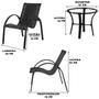 Imagem de 4 Cadeiras e Mesa de Centro para Área Externa em Fibra Sintética Garden em Alumínio Pintado - Preta