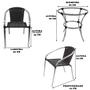 Imagem de 4 Cadeiras em Fibra Sintética com mesa Salinas em Alumínio para Área Externa - Tabaco
