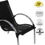 Imagem de 4 Cadeiras em Fibra Sintética e Alumínio com Mesa de Centro Garden - Área Externa - Preta