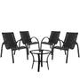 Imagem de 4 Cadeiras em Fibra Sintética e Alumínio Pintado com Mesa de Centro Garden para Área Externa - Preta