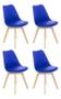 Imagem de 4 Cadeiras Estofada Leda Base Madeira Eames Cozinha ul Bic