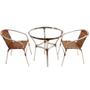 Imagem de 4 Cadeiras Floripa e Mesa Ascoli em Alumínio Para Jardim, Piscina, Edícula Trama