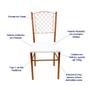 Imagem de 4 Cadeiras para Cozinha reforçada cor Cobre assento branco encosto de grade