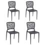 Imagem de 4 Cadeiras Tramontina Joana em Polipropileno e Fibra de Vidro Grafite com Enconsto Decorado 92058007
