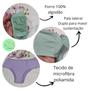 Imagem de 4 calcinha cintura alta pala dupla poliamida forro 100% (KIT 4 PAULA)