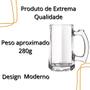 Imagem de 4 Caneca De Chopp Cerveja Vidro Reforçado 340ml Sublimação