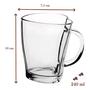 Imagem de 4 Canecas Vidro Heart Casual 240ml Transparente Class Home