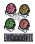 Imagem de 4 Canhao Refletor 64 Rgb 54 Leds Triled 3w + Mesa DMX + Cabos 2m