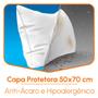 Imagem de 4 Capa Protetor de Travesseiro Impermeável Silenciosa Anti-mofo e Ácaro 100% Hipoalergênica Tecido Macio e Suave 50x70cm