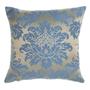 Imagem de 4 Capas para Almofadas Jacquard Adamascado 45x45cm  Azul e Dourado