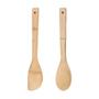 Imagem de 4 Colher E 4 Espátula Bambu Natural Utensílios Cozinha 30 cm