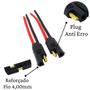 Imagem de 4 Conector 2 Vias Reforçado Com Fio 4,0 Mm Plug Para Caixa Engate Rápido Cor Preto 4mm Anti Erro