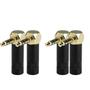 Imagem de 4 Conector Plug P2 Stereo 90 Angulado Dourado Linha Pro Mxt Cor Preto