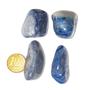 Imagem de 4 Cristal Azul Grande Pedra Quartzo Rolado com 3 cm Aproximadamente