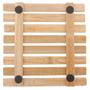 Imagem de 4 Descanso De Panela Bambu Quadrado 17cm Apoio De Borrachas