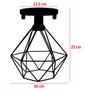 Imagem de 4 Lustres Teto Plafon Industrial Aramado Diamante Preto Retrô Luminária Vintage Dourado Agp Ilumini