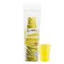 Imagem de 4 pacotes de Copo de 200ml Amarelo estriado PS Copaza com 50 unidades