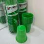 Imagem de 4 Pacotes de Copo de 200ml Verde estriado PS Copaza com 50 unidades