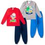 Imagem de 4 Peças de Roupas Conjuntos Meia Estação Infantil Masculino Inverno Menino - 2 Camisetas e 2 Calças