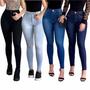 Imagem de 4 Peças Jeans Feminina Skinny Cintura Hot Pants