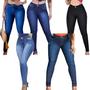 Imagem de 4 Peças Jeans Feminina Skinny Cintura Hot Pants