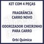 Imagem de 4 Peças - Odorizador Aromatizante De Gel Cheirinho De Carro Novo Com 55 Gramas - Orbi Quimica