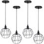 Imagem de 4 Pendentes Aramado Globo Luminária Lustre Luxo Teto Retrô Vintage Balcão Agp Ilumini Industrial