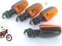 Imagem de 4 Pisca Seta Sinaleira Cg Titan Fan 125 150 Cbx 250 Twister Cb 300 Xre 300 Lente Laranja - Premium