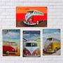 Imagem de 4 Placas De Metal Quadro Decorativo Kombi Garagem Retro Top