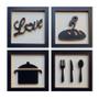 Imagem de 4 Quadros Decorativos 3D Love Cantinho Do Café em Relevo