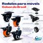 Imagem de 4 Rodizio giratório 1.5/8" Pol. com freio rol. GLPBF.1.5/8.BP.E