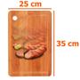 Imagem de 4 Tabua Retangular 100% Bamboo Mor 25x35 Churrasco Madeira