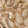 Imagem de 4 Taça Copo Diamante Metalizada Amber Amarela Buffet Eventos