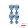 Imagem de 4 Taças Diamond 340ml Azul Água Vinho