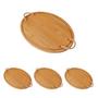 Imagem de 4 un Bandeja De Bambu Oval Com Alça De Corda Servir  33CM