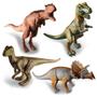 Imagem de 4 Unids Dinossauro Rex Carnotaurus Velociraptor Triceratops