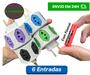 Imagem de 4 x Adaptador de Tomada 6 Entradas 10A/20A Pino Maciço Resistente C/ Fusível Tomadas
