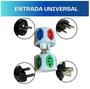 Imagem de 4 x Adaptador de Tomada 6 Entradas 10A/20A Pino Maciço Resistente C/ Fusível Tomadas