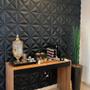 Imagem de 40 Placas 3D PVC Revestimento De Parede Decorativa Estrelar 25Cm Preto