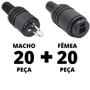 Imagem de 40un Conector Plug Paf Din 2 Pinos Macho e Femea Philips Akai Grundig Marantz Sansui Telefunken