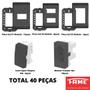 Imagem de 40un Modulos Tomada Interruptor Com Placa 4x2 Habitat Black FAME K32