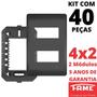 Imagem de 40un Placa 4X2 02 Módulos Com Suporte Habitat Black FAME