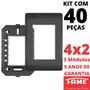 Imagem de 40un Placa 4X2 03 Módulos Com Suporte Habitat Black FAME