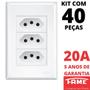 Imagem de 40un Tomada Padrão Tripla 2P+T 20A Com Placa Evidence FAME