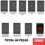 Imagem de 44un Tomadas Interruptores 4x2 Com Placa Habitat Black FAME